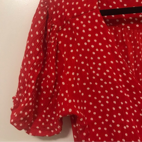 Red polka dotted romper - Picture 2 of 5